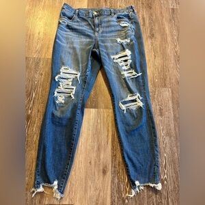 American Eagle Outfitters Blue Distressed Jeans